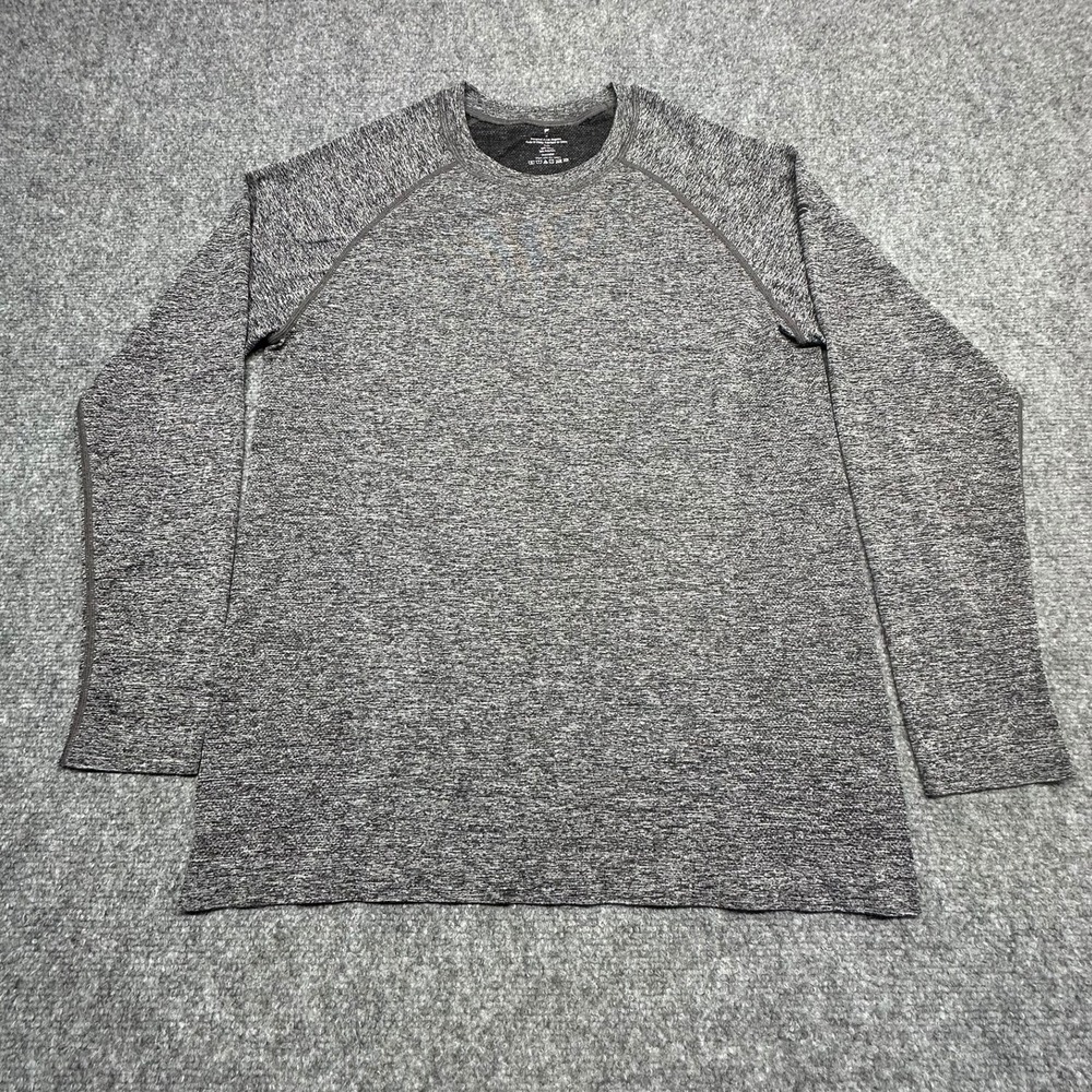 Fabletics Men‎ Medium Gray Space Dye Raglan Long Sleeve Athletic Shirt
